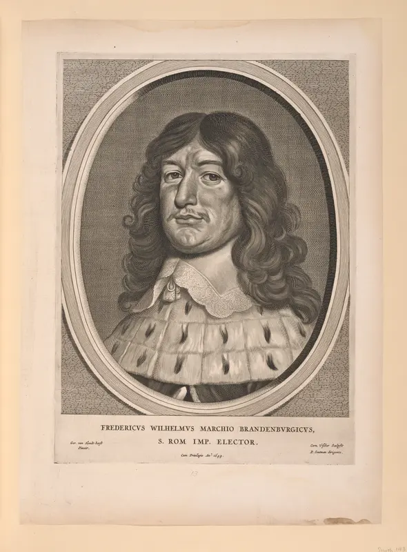 Frederick William, Elector of Brandenburg, from Nine Portraits Wall Art by Cornelis Visscher - High-Resolution Digital Print