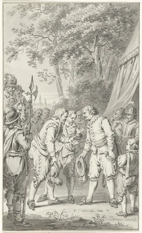 Frederik Hendrik wordt als veldheer in het Franse leger begroet, 1635 Wall Art by Unknown - High-Resolution Digital Print