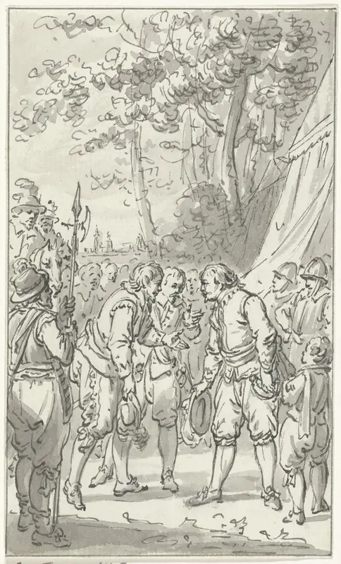 Frederik Hendrik wordt als veldheer in het Franse leger begroet, 1635 Wall Art by Jacobus Buys - High-Resolution Digital Print