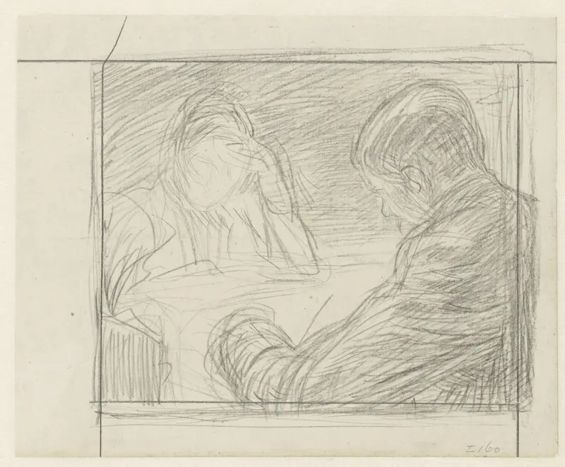 Frederik van Eeden schakend met mevrouw Veth-Duits Wall Art by Jan Veth - High-Resolution Digital Print