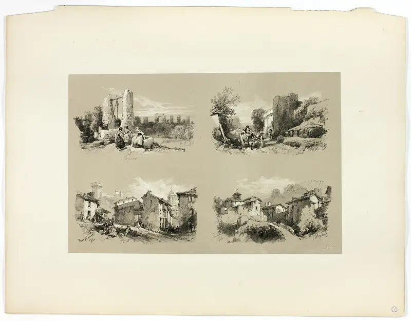 Frejus, Beaucaire, Chateau, from Picturesque Selections Wall Art by James Duffield Harding - High-Resolution Digital Print