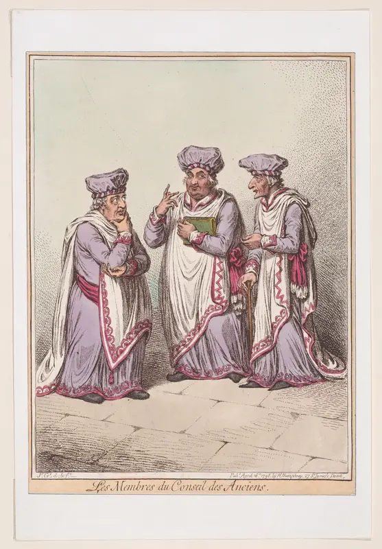French Habits, No. 2 - Les Membres du Conseil des Anciens Wall Art by James Gillray - High-Resolution Digital Print