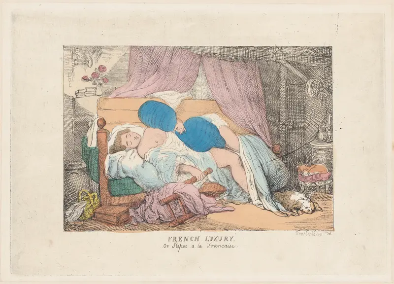 French Luxury, or Repos a la Francaise Wall Art by Thomas Rowlandson - High-Resolution Digital Print