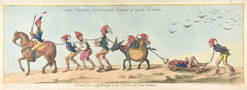 French Volunteers Marching to the Conquest of Great Britain Wall Art by James Gillray - High-Resolution Digital Print
