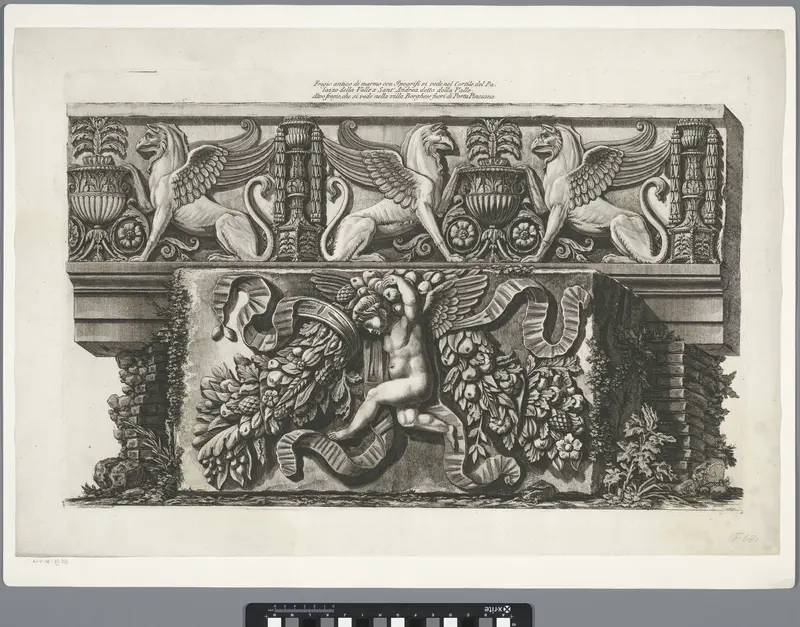 Fries met grifioenen en reliëf met putto Wall Art by Unknown - High-Resolution Digital Print