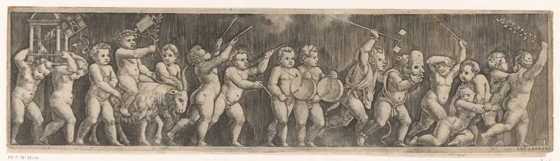 Fries met optocht van putti Wall Art by Unknown artist - High-Resolution Digital Print