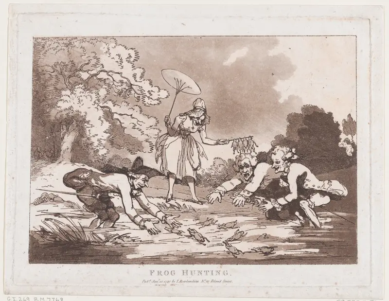 Frog Hunting Wall Art by Thomas Rowlandson - High-Resolution Digital Print