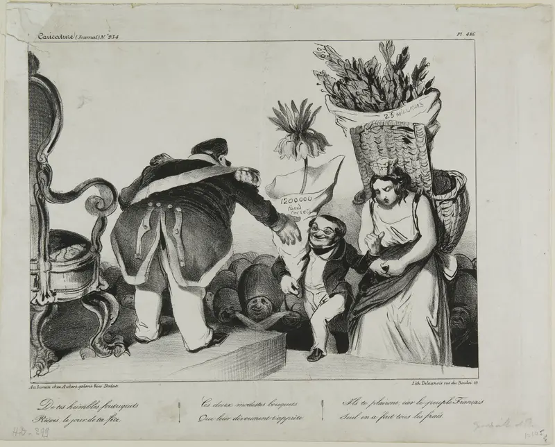 "From your obedient subjects receive on your day of honor these two modest bunches of flowers. They will make you rejoice, since the people of France alone has taken over the costs," plate 486