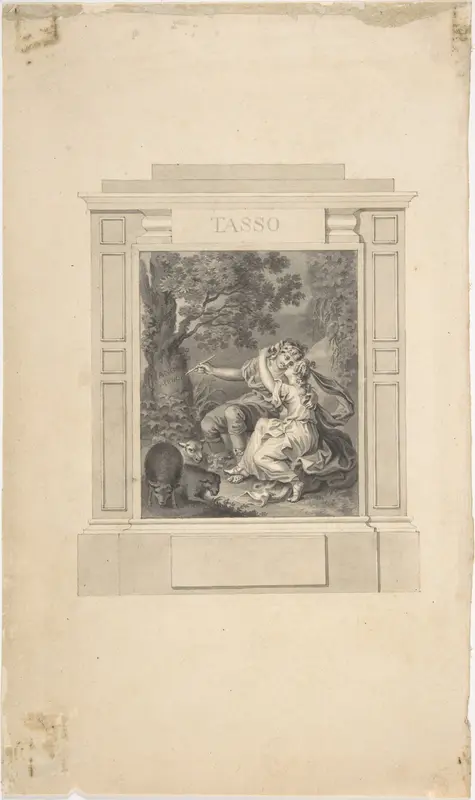 Fronticepiece for Tasso's Poems Wall Art by Richard Westall - High-Resolution Digital Print