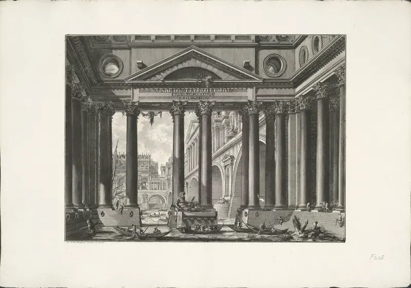 Frontispice met monumentale Romeinse haven Wall Art by Unknown - High-Resolution Digital Print