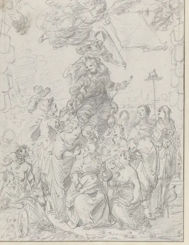 Frontispiece Design Sketch for Frederick Hendrick van Nassauw Wall Art by Pieter Jansz - High-Resolution Digital Print