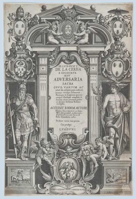 Frontispiece for 'Adversaria sacra' Wall Art by Charles Audran - High-Resolution Digital Print