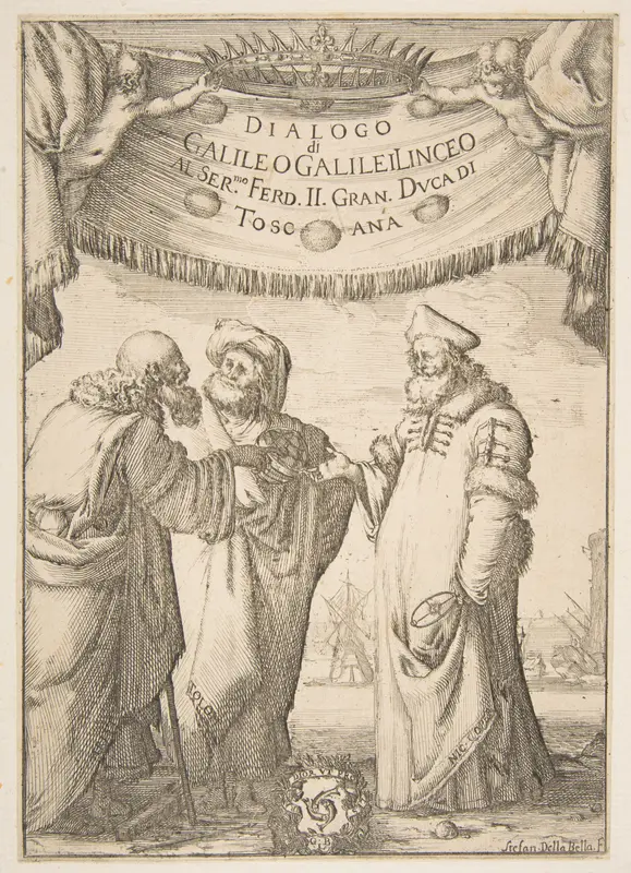 Frontispiece for Dialogo di Galileo Galilei Wall Art by Stefano della Bella - High-Resolution Digital Print