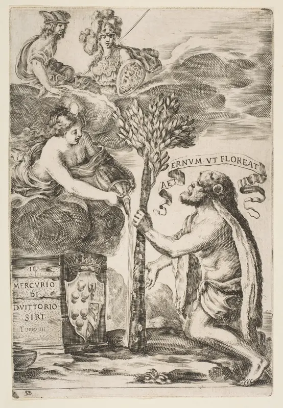 Frontispiece for Il Mercurio, III: Hercules Planting His Club Wall Art by Stefano della Bella - High-Resolution Digital Print