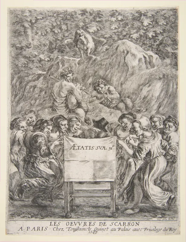 Frontispiece for Les Oeuvres de Scarron Wall Art by Stefano della Bella - High-Resolution Digital Print