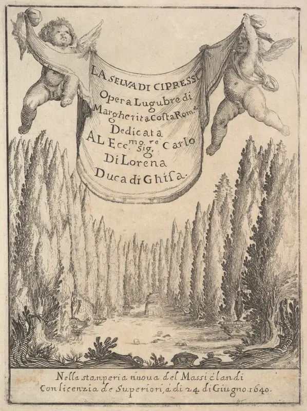 Frontispiece for "The Cypress Forest" (La selva di cipressi) Wall Art by Stefano della Bella - High-Resolution Digital Print