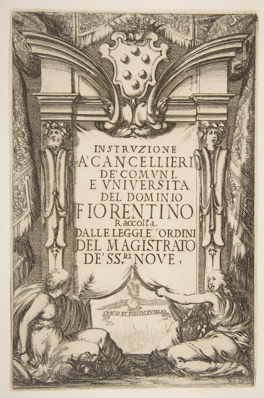 Frontispiece for the Instruzione a' Cancellieri Wall Art by Stefano della Bella - High-Resolution Digital Print