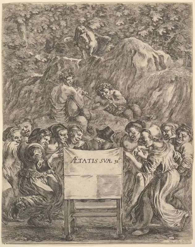 Frontispiece for "The Works of Scarron" (Œuvres de Scarron) Wall Art by Stefano della Bella - High-Resolution Digital Print