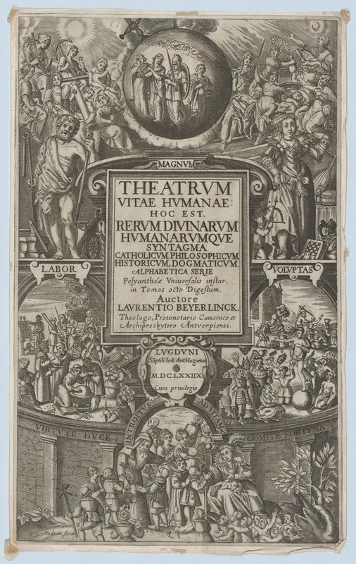 Frontispiece for 'Theatrum Vitae Humanae' Wall Art by Girard Audran - High-Resolution Digital Print