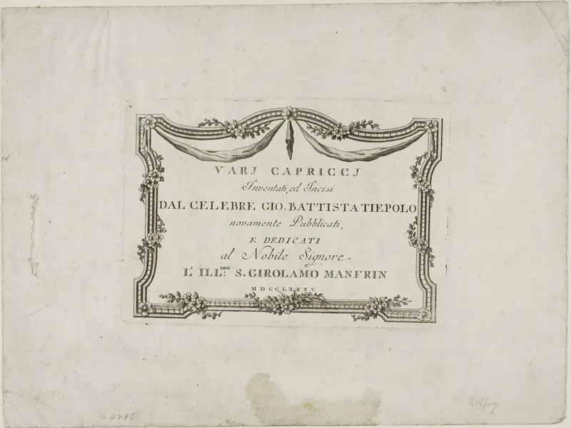 Frontispiece from Capricci Wall Art by Giovanni Battista Tiepolo - High-Resolution Digital Print