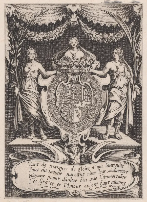 Frontispiece, from Le Combat a la Barrière in the Palace at Nancy by Henri Humbert, printed by Sebastien Phillipe by Jacques Callot - High-Resolution Digital Print