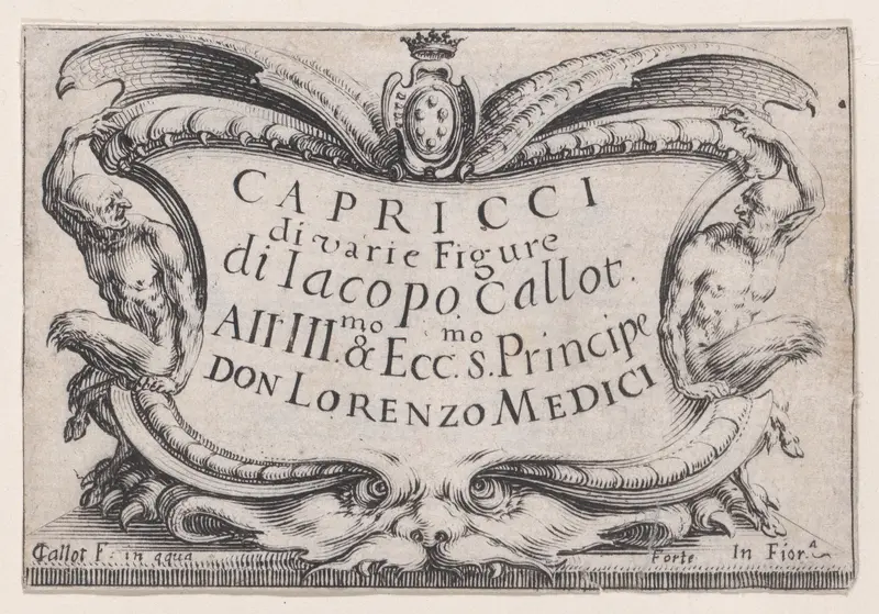 Frontispiece, from "Les Caprices" Series A, The Florence Set Wall Art by Jacques Callot - High-Resolution Digital Print