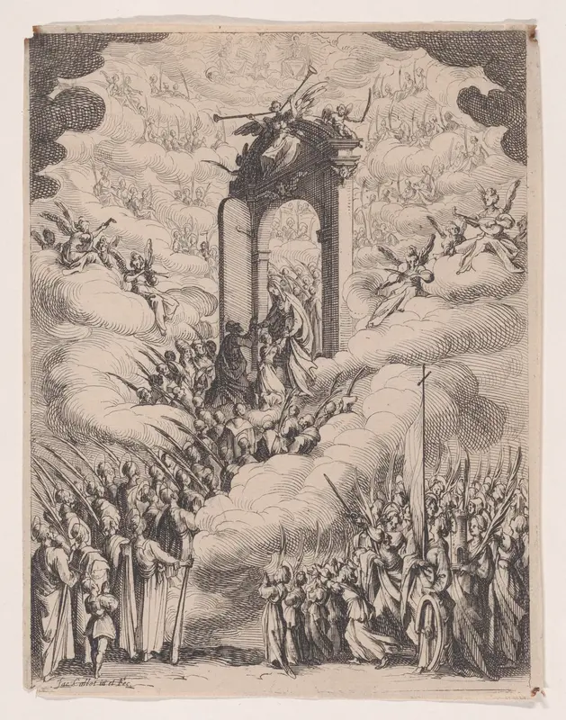 Frontispiece, from "Les Images De Tous Les Saincts et Saintes de L'Année" (Images of All of the Saints and Religious Events of the Year) Wall Art by Jacques Callot - High-Resolution Digital Print