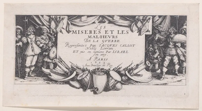 Frontispiece, from Les Misères et les Mal-Heures de la Guerre (The Miseries and Misfortunes of War), plate 1 Wall Art by Jacques Callot - High-Resolution Digital Print