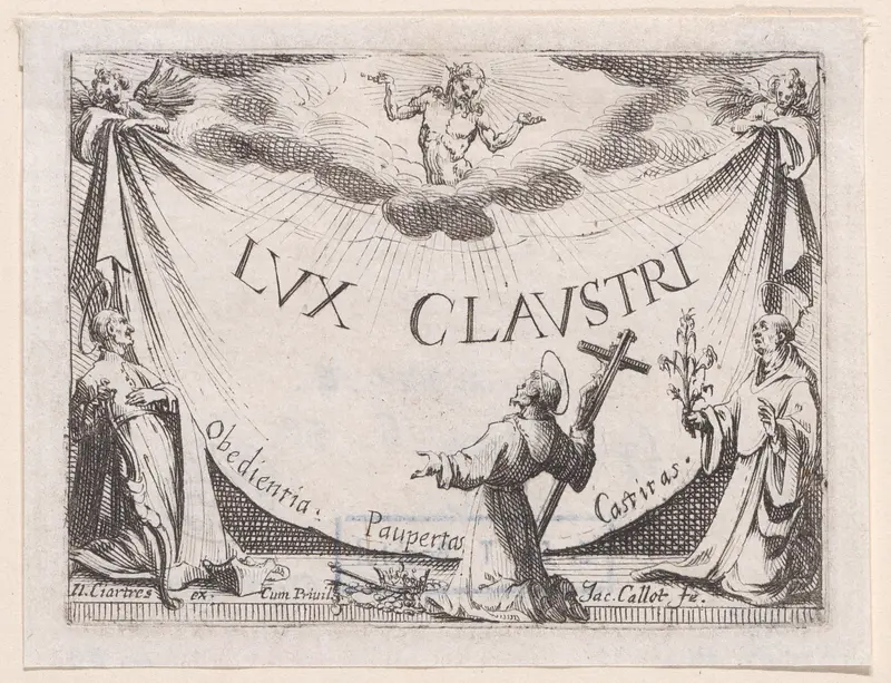 Frontispiece, from "Lux Claustri ou La Lumière du Cloitre" (The Light of the Cloisters) Wall Art by Jacques Callot - High-Resolution Digital Print