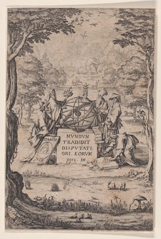 Frontispiece, from "Sacra Cosmologia, pièce appelée aussi Le Titre aux Astrologues" (Sacra Cosmologia, also called The Title Page for The Astrologers) Wall Art by Jacques Callot - High-Resolution Digital Print