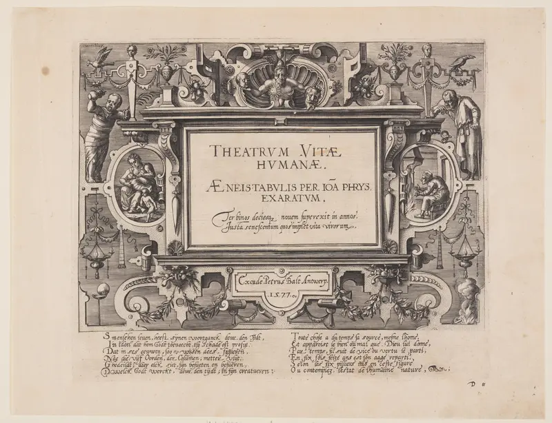Frontispiece, from Theatrum Vitae Humanae (The Ages of Man) Wall Art by Jan Wierix - High-Resolution Digital Print