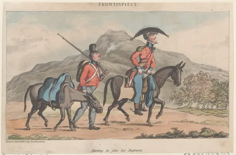 Frontispiece: Starting to join his regiment Wall Art by Thomas Rowlandson - High-Resolution Digital Print