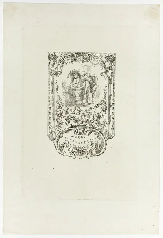Frontispiece to Margot, la ravaudeuse Wall Art by Félicien Rops - High-Resolution Digital Print
