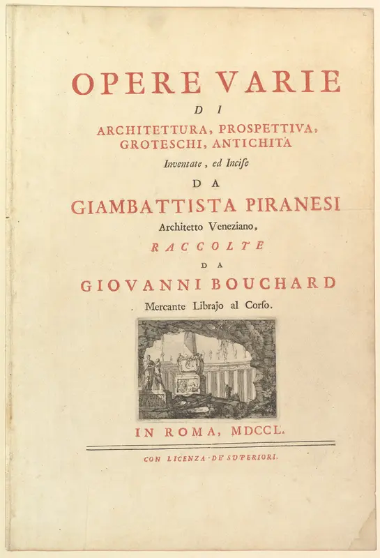 Frontispiece to "Opere varie di architettura, prospettive grotesshi antichità"