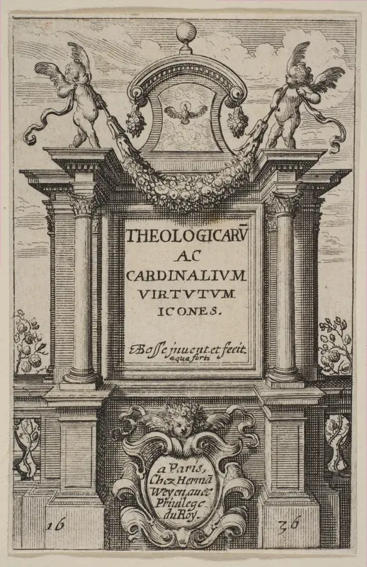 Frontispiece to "The Theological and Cardinal Virtues" Wall Art by Abraham Bosse - High-Resolution Digital Print