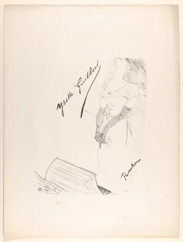 Frontispiece - Yvette Guilbert before the Prompter's Box Wall Art by Henri de Toulouse-Lautrec - High-Resolution Digital Print