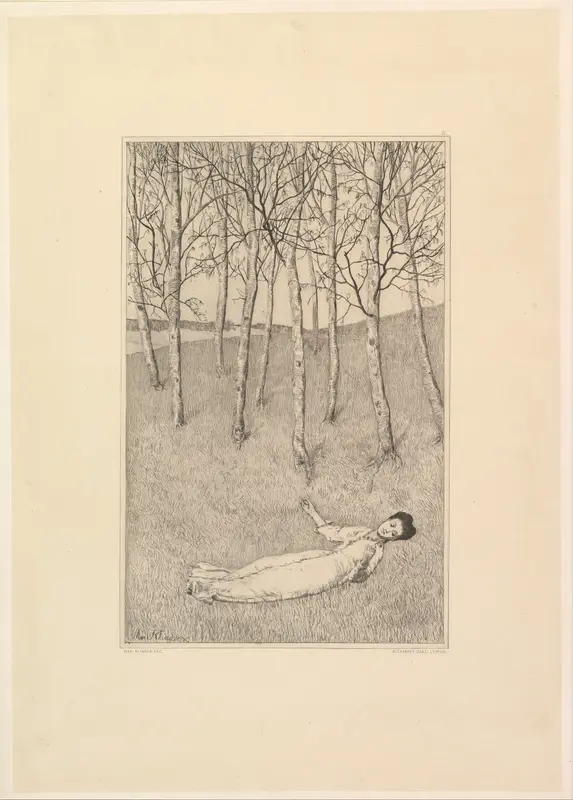 Frühlingsanfang, from the series "Radierte Skizzen" Wall Art by Max Klinger - High-Resolution Digital Print
