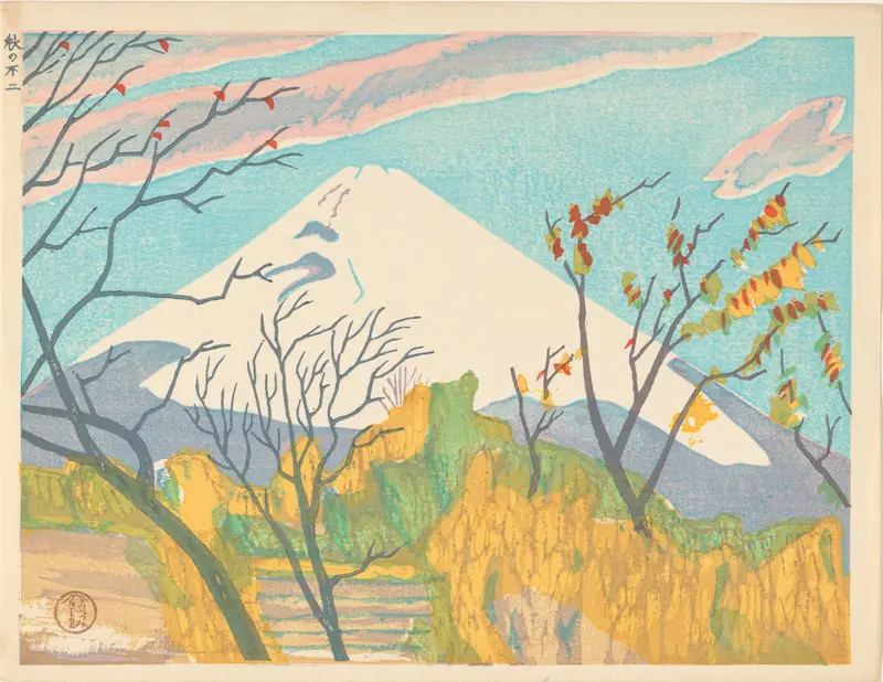 Fuji in Autumn Wall Art by Koizumi Kishio - High-Resolution Digital Print
