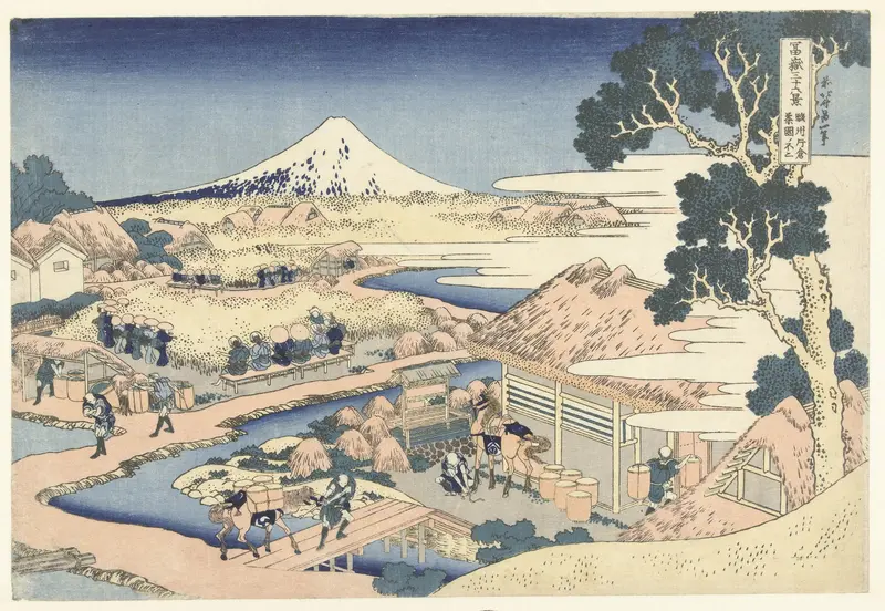 Fuji vanaf de Katakura theeplantage in de provincie Suruga Wall Art by Unknown - High-Resolution Digital Print