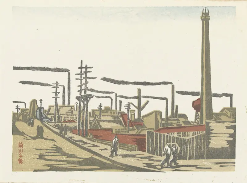 Fukagawa bedrijventerrein Wall Art by Hirai Koichi - High-Resolution Digital Print