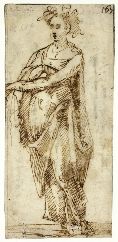 Full-Length Figure of a Woman Wall Art by Unknown Sienese - High-Resolution Digital Print