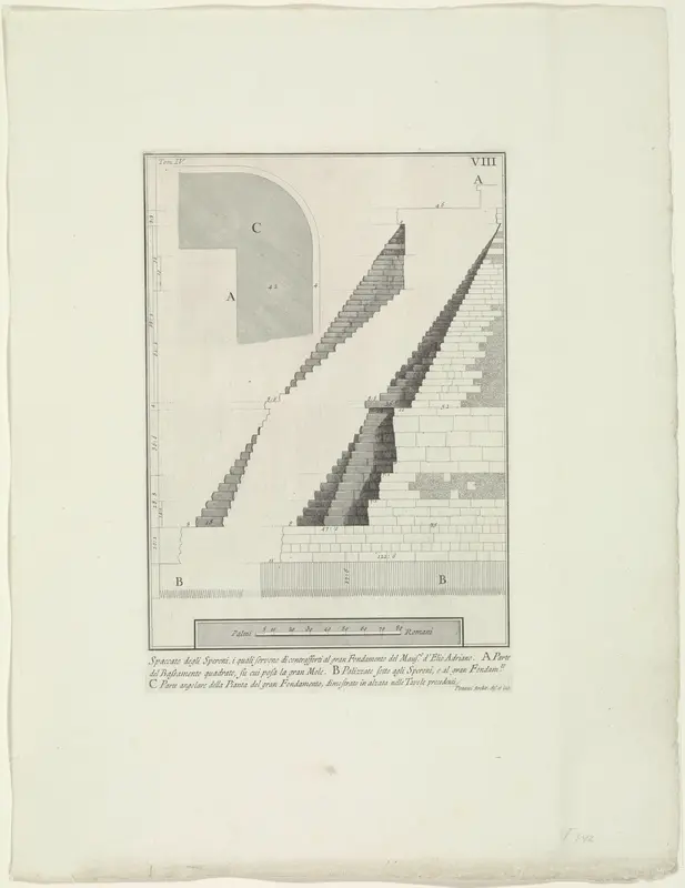 Fundament en steunberen van de Engelenburcht te Rome Wall Art by Unknown - High-Resolution Digital Print
