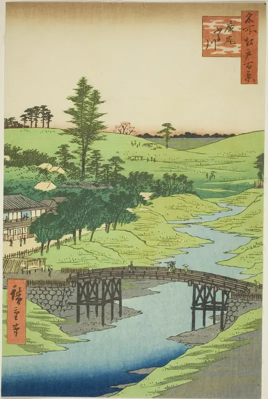Furukawa River, Hiroo (Hiroo Furukawa), from the series "One Hundred Famous Views of Edo (Meisho Edo hyakkei)"