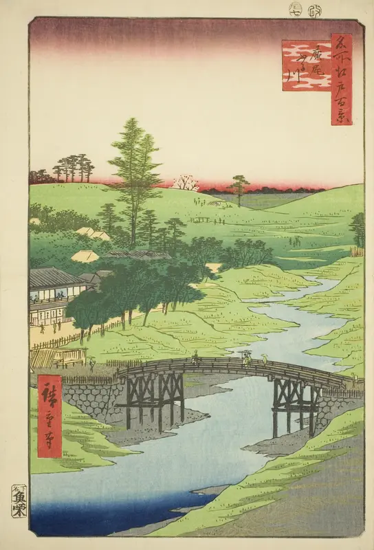 Furukawa River, Hiroo (Hiroo Furukawa), No.22 from the series "One Hundred Famous Views of Edo (Meisho Edo hyakkei)"