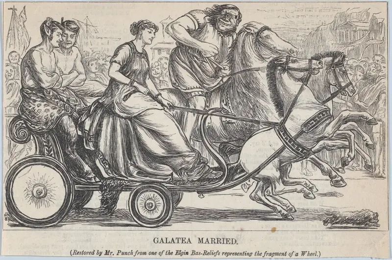 Galatea Married – Restored by Mr. Punch from one of the Elgin Bas-Reliefs representing the fragment of a Wheel Wall Art by Anonymous, British, 19th century - High-Resolution Digital Print