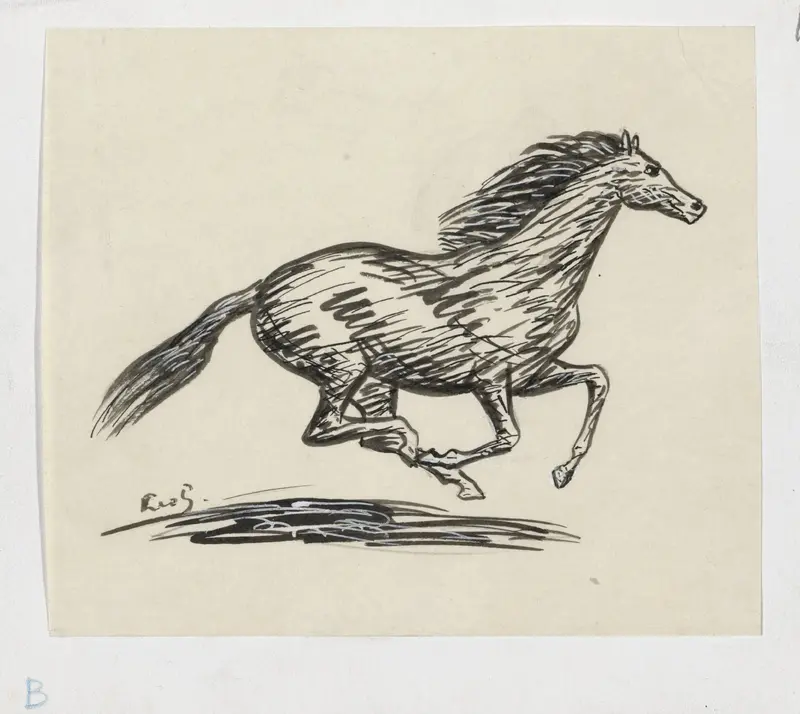 Galopperend paard Wall Art by Unknown - High-Resolution Digital Print