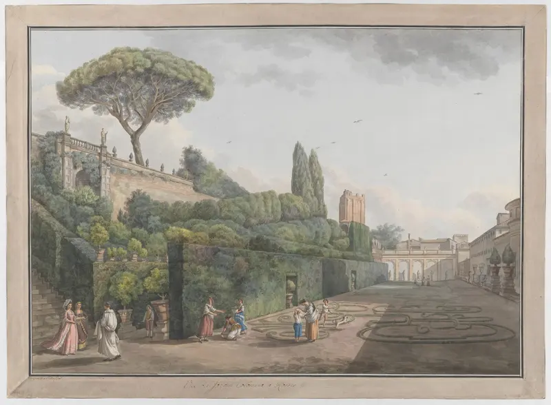 Garden of Palazzo Colonna Wall Art by Giovanni Volpato - High-Resolution Digital Print