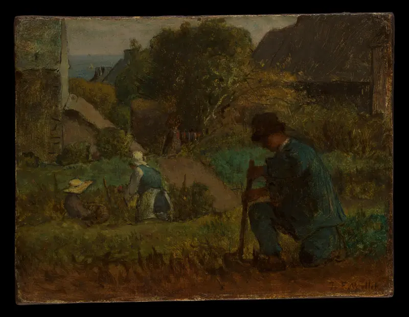 Garden Scene Wall Art by Jean-François Millet - High-Resolution Digital Print