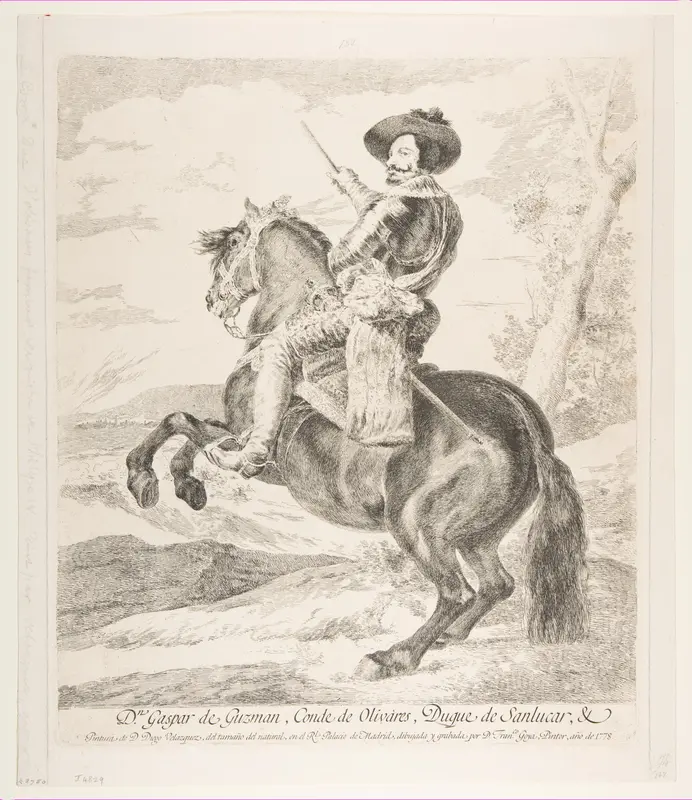 Gaspar de Guzmán, Count Duke of Olivares on horseback, after Velázquez