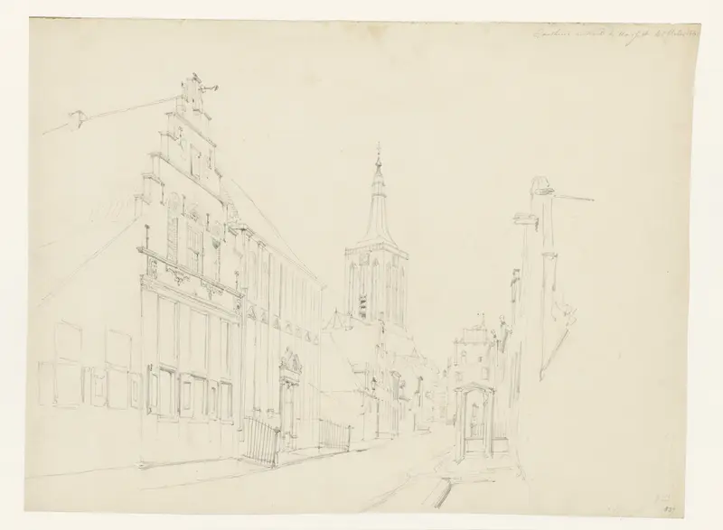 Gasthuis en kerk te Hasselt Wall Art by Cornelis Springer - High-Resolution Digital Print